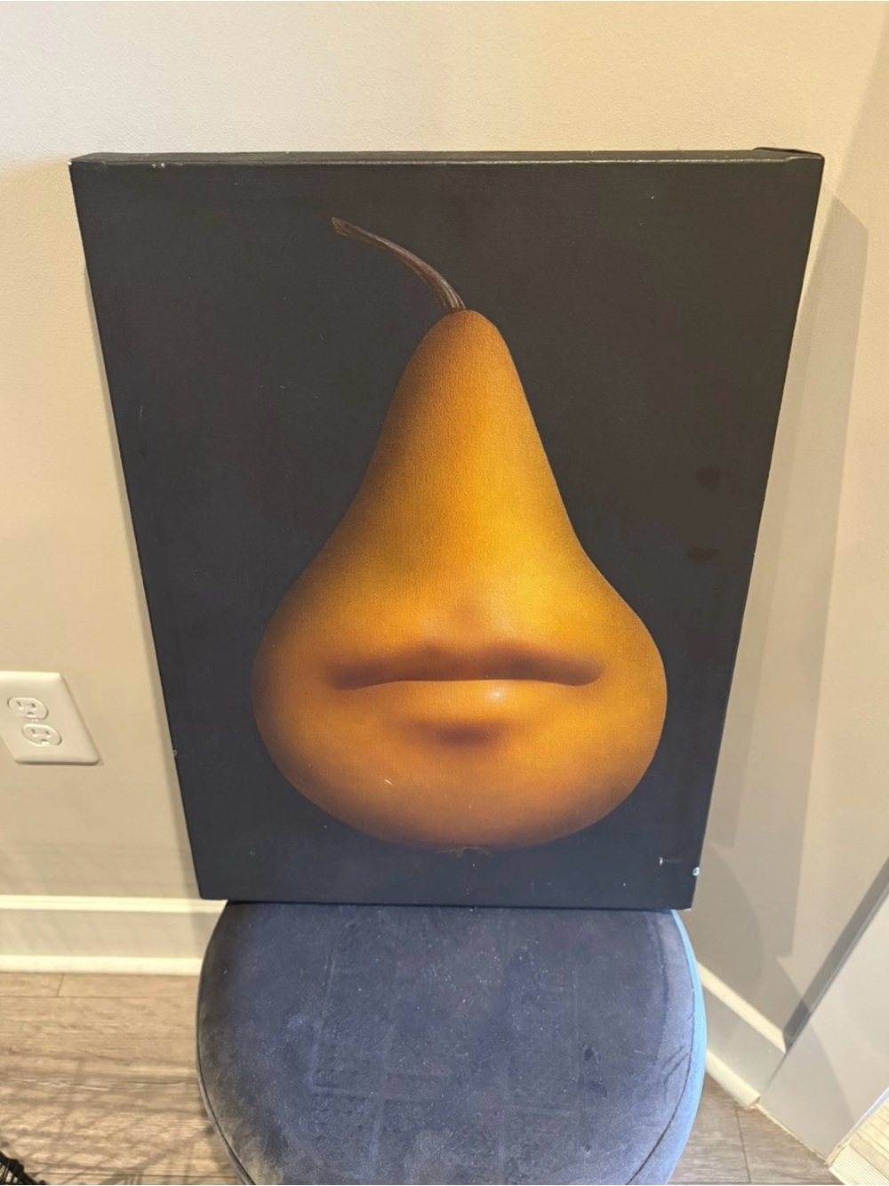 Yellow Pear Face Canvas Wall Art - Brand